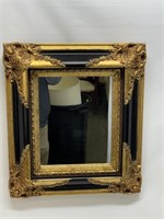 Black and Gold Ornate Framed Mirror