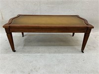 Leather Top Mahogany Coffee Table