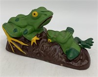 Cast Iron Mechanical Penny Bank - Two Frogs
