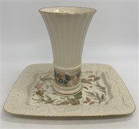 Lenox Nature's Impressions Porcelain Tray & Vase