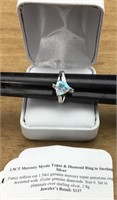 Sterling Mercury Topaz/Diamond Accent Ring
