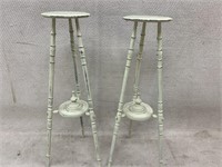 Pair of Paint Decorated Antique Plant Stands
