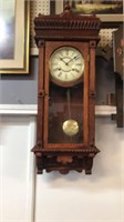 Regulator wall clock with key and pendulum