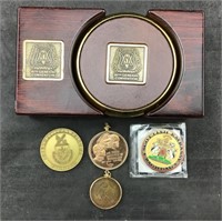 Set Of Four Coasters In A Case And 4 Assorted