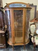(c.1900) - Bow Front Cabinet  (43W x 70H x 18D)