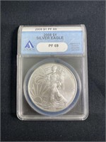 2008 Silver Eagle ANACS Error Slab