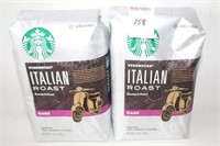 LOT OF 2 STARBUCKS ITALIAN DARK ROAST COFFEE 340G