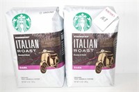 LOT OF 2 STARBUCKS ITALIAN DARK ROAST COFFEE 340G