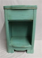 Painted one drawer night stand  16.5 X 14 X 26"H