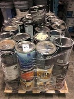 Approx 70 Cans Of Paint, Stains And Primers