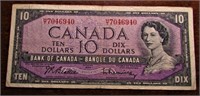 Billet de banque de 10$ dollar de 1954