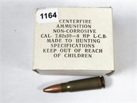 7.62x39, box of 20rds, hollow point