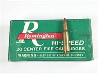 222 Rem (NOT 223), box of 20rds Remington, 50