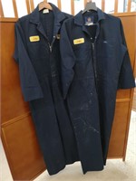 2x blue work overalls, pre-owned size 44.