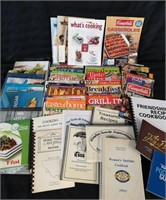 30+ cookbooks, magazines, and Milk calendars.