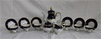 17 piece tea set, teapot, creamer, covered sugar,