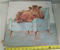 Cadre imprimé sur toile 'Grosse Vache' comme neuf