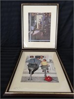 Two framed Norman Rockwell pictures.