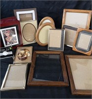 13 various sized frames metal and wood.