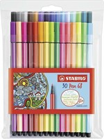 Stabilo Pen 68 Coloring Felt-tip Marker Pen, 30pk