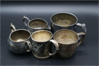 Quadruple and Triple plated Silver Cups 5PC