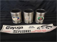 Nascar beer cozies & Cayuga speedway sticker