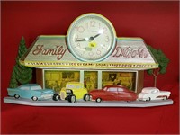 Plastic Coca-Cola drive-in clock