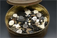 Vintage Beads and Buttons in Canco Tin