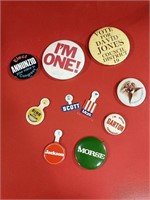 Metal political buttons