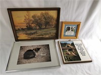 Framed Prints -Horse/Cat/Cow/Frog Pictures (4)