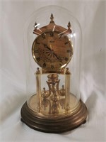 Vintage Kundo Glass Dome Table Clock 8"