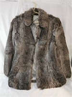 Ada Ladies Grey Blend Rabbit Fur Jacket Size S