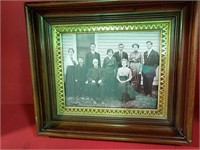 Wooden frame Black and white family photo