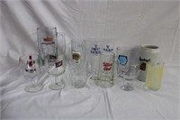 Advertising beer mugs and glasses