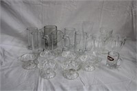 Mugs, sundae glasses and set of 6 pudding cups