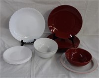 4 - 10" plates, 1 - 10.5" plate, 9.5" plate, 5 -