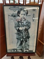 " Boy Holding Roses " Framed Photo Print