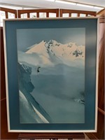 " Downhill Skier in Mountains " Framed Photo Print