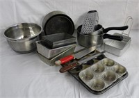 Assortment of bakeware and kitchen