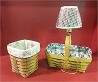 Longaberger baskets with lamp attachment