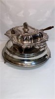 LG SILVER PLATED PLATEAU & LG SP CHAFING DISH