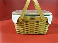 Longaberger basket with woodcrafts lid