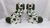 PAIR LARGE STAFFORDSHIRE DOGS 12.5" TALL