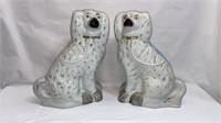 13" ANTIQUE STAFFORDSHIRE DOGS