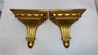 PLASTER GOLD DECORATED WALL SHELVES