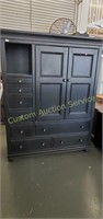 56.5" L x 21" W x 74" H armoire (some paint