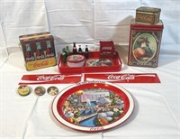 Coca-Cola Tins & 1982 Worlds Fair Serving Tray