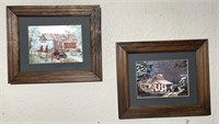 2 - Framed Coca-Cola country store pictures