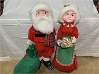 Santa and Mrs. Claus figures, 3 ft. tall