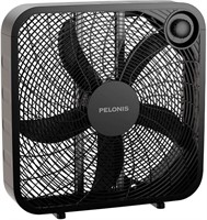 PELONIS 3-Speed Box Fan, Black